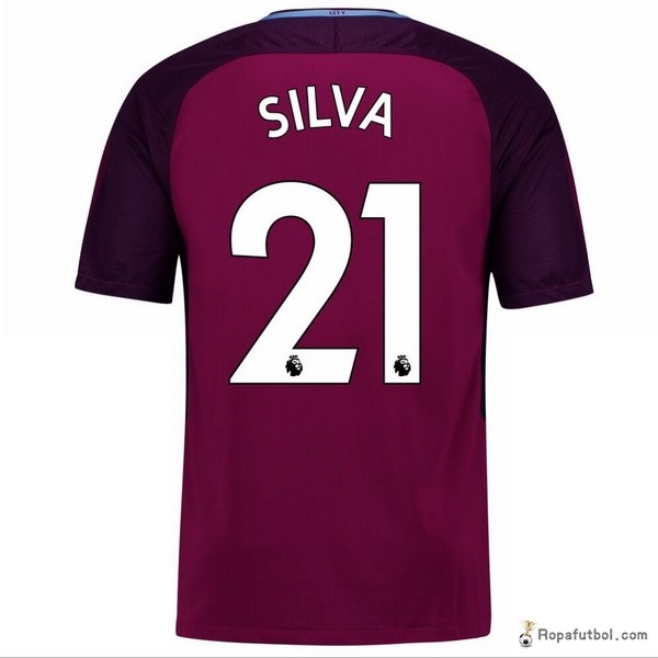 Camiseta Manchester City Replica Segunda Ropa Silva 2017/18